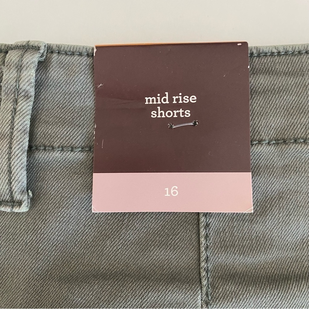 Women’s Mid Rise Embroidered Pockets Raw Edge Hem Knox Rose Clover Green Size 16 - Picture 5 of 9